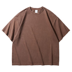 320Gsm Hip Hop Premium Plain Cotton T-Shirt Homme Acid Wash Oversized Pour <span class=keywords><strong>Les</strong></span> Hommes - Product Image 2