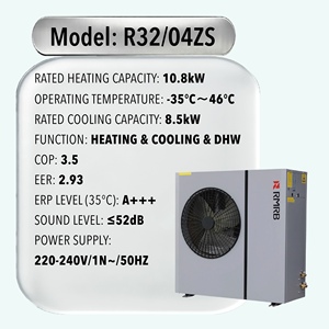 Pompe à chaleur air-eau R32/R410A A+++ EVI 10,8 kW, système métallique, certifiée CE ERP, OEM ODM - Product Image 4