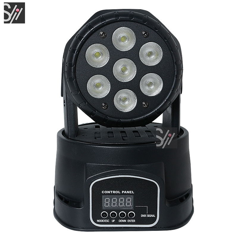 7x10W LED Wash RGBW Moving Head Lighting Professional for Effect Stage for Disco DJ Music Party Club Dance