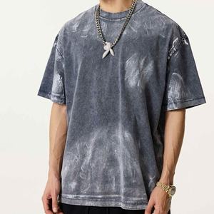 Camiseta de algodón de peso pesado con diseño personalizado de ropa de fabricante, camiseta de gran tamaño lavada con pinturas Retro al por mayor - Product Image 6