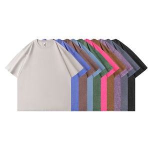 เสื้อยืดคอตตอนคุณภาพสูง 240 กรัม หนัก ทนทาน สไตล์วินเทจ ล้างสีแบบแอซิดวอช พิมพ์โลโก้ตามสั่ง เสื้อผ้าสตรีทแวร์ทรงโอเวอร์ไซส์ สำหรับผู้ชาย - Product Image 5