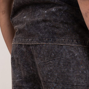 กางเกงขาสั้นผู้ชายคุณภาพสูง ผ้าฝ้าย 100% น้ำหนักเบา แห้งเร็ว ระบายอากาศได้ดี เป็นมิตรกับสิ่งแวดล้อม กางเกงขาสั้นผู้ชายผ้าฝ้าย 100% ล้างสีแบบแอซิด - Product Image 6