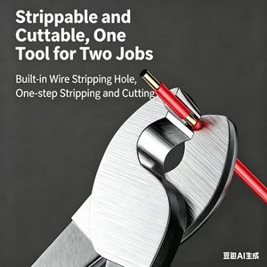 <span class=keywords><strong>Pince</strong></span> coupante pour câbles en acier allié avec poignée ABS pour la <span class=keywords><strong>coupe</strong></span> de fils en PVC - Outil de serrage à circlip de qualité industrielle et DIY - Product Image 5