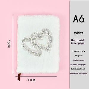 Cuaderno de Doble Corazón con Incrustaciones de Diamantes, Tapa Dura, Encuadernación Térmica, Colorido, con Peluche, A3, para el Día de San Valentín - Product Image 6
