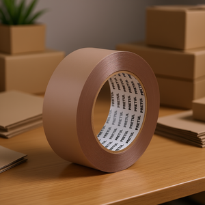 Ruban adhésif Pretul Cinnamon 48 mm x 150 m, adhésif acrylique simple face, support en papier kraft, imperméable, ruban d'étanchéité pour cartons, Bopp M - Product Image 2