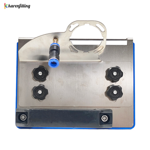 45 °   Outil de chanfreinage de carreaux en acier inoxydable avec support pour meuleuse d'angle et plaque de base bleue pour la découpe de carreaux de céramique - Product Image 1