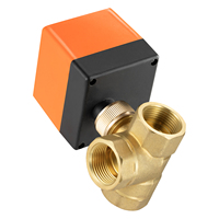 Válvula de Bola Motorizada de Latón de Alta Calidad DN20 PN16 de 3 Vías, Válvula de Control con Actuador Eléctrico de 1/2 Pulgada para Sistema HVAC de Agua OEM