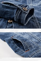 Ensemble deux pièces en jean pour homme, tendance et très demandé, personnalisé pour le fitness : veste et jean de cyclisme
