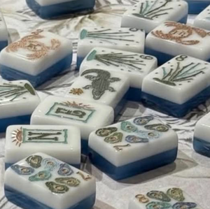 Juego de Mahjong Americano de 160 Piezas, Fichas de Mahjong de 2 Capas con Diseño Acuático, Grabadas en Acrílico, Regalo de Lujo - Product Image 2
