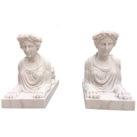 Statue en pierre de marbre égyptien volcanique, 1 paire, pour jardin, ouvert à la main, plusieurs dimensions, l120 cm