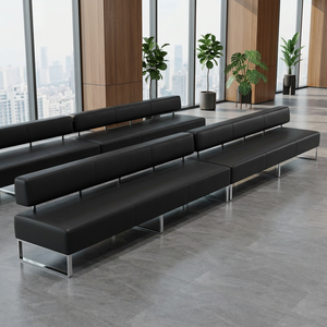 Sofá de Espera Moderno con Estructura Metálica para Oficina, Banco Largo para Recepción Comercial, Asiento para Banco, Hotel, Vestíbulo y Áreas Públicas - Product Image 1