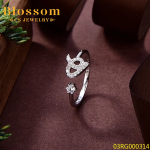 Blossom CS gioielli all'ingrosso personalizzato lettere arabe medio-orientali anello 925 argento Sterling semplice zircone anelli di moda per le donne - Product Image 4