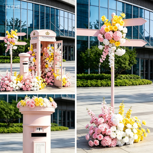 Adorno de Cabina Telefónica con Flores Artificiales Grandes para Decoración de Jardín y Fiestas al Aire Libre - Product Image 4