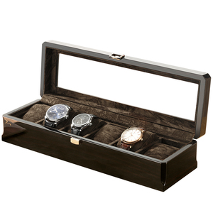 Boîte à <span class=keywords><strong>montres</strong></span> en bois M&Q avec logo personnalisé, Uhrenbeweger, boîte cadeau pour <span class=keywords><strong>6</strong></span> <span class=keywords><strong>montres</strong></span>, boîte à bijoux avec coussin en velours M1002 - Product Image 1