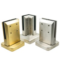 Support en verre robuste pour clôture de piscine, à double face, 180 degrés, 2205, à fixation au sol, pour garde-corps carré