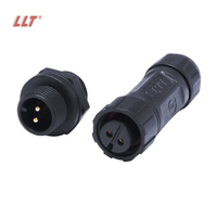 LLT M12 110V 10A Assembly Male Plug Female Socket IP68 Power Driver Electric Wire Connector 2Pin Circular Waterproof Connector
