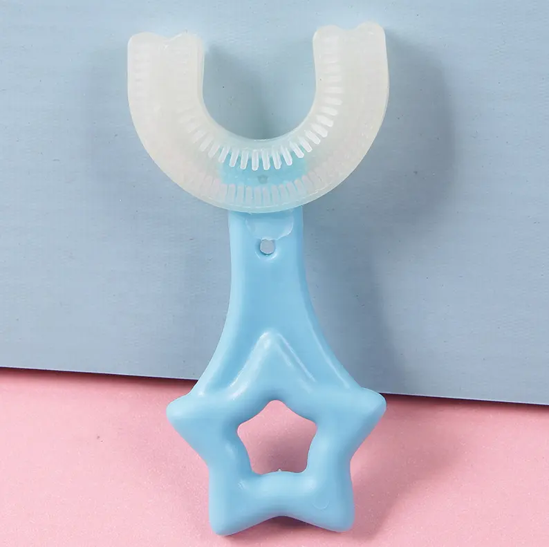 Brosse à dents 360 Silicone en forme de U pour enfants, brosse à dents de voyage manuelle pour bébé, brosse à dents en forme de U pour l'entraînement