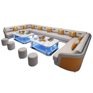 Divano Moderno in Pelle PU per Night Club, Lounge <span class=keywords><strong>VIP</strong></span>, Arredamento per Bar e Hotel, Divano Modulare con Illuminazione LED per KTV - Product Image 6