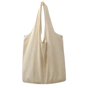 Chiterion Recycled Cotton Soft Side Einfache, saubere Borsa-Einkaufstasche für Damen Lady Custom Printed Promotional