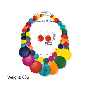 Bijoux africains pour femmes Ensemble de colliers et boucles d'oreilles africains pour femmes noires Colliers de perles épaisses Accessoires de <span class=keywords><strong>tenue</strong></span> - Product Image 6