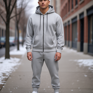 Ensemble de survêtement en molleton pour homme Reklo Industries, sweat à capuche et pantalon de jogging, vêtements décontractés d'hiver, coupe régulière, poids lourd 360g, 100% coton - Product Image 2