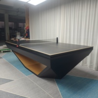 Table de billard en chêne américain massif personnalisable en usine, 8 pieds, table à manger 2-en-1, multifonctionnelle, qualité tournoi, pour la maison