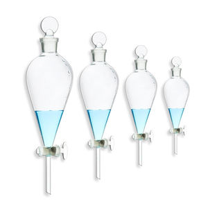 Verrerie de laboratoire 60 125 250mL Entonnoir séparé en forme de poire avec robinet en PTFE ou en verre - Product Image 4