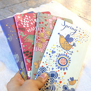 สมุดโน้ตของขวัญปกกระดาษแบบสร้างสรรค์พร้อมลายการ์ตูนม้าโพนี่ดอกไม้พัด & แผ่นจดบันทึกนก-4ตัวเลือก - Product Image 3