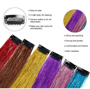 AliLeader Venta al por mayor Clip-In Hair Extension Party Highlight Tinsel con brillo brillante y brillante Fácil de usar con clips - Product Image 4