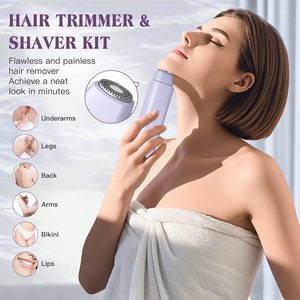 IPX6 Waterproof Rechargeable Body Facial Hair Trimmer 2-in-1 Women's Electric Shaver Dual Head Bikini Trimmer for Household Car - Product Image 4