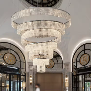Villa Chambre Escalier Longue Spirale K9 Perles De Cristal Anneau Lustres lumière Moderne De Luxe Grande Lampe Suspendue - Product Image 5
