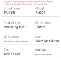 WC mural moderne en céramique blanche, forme carrée, à siphon en P, facile à nettoyer, sans bride, économie d'eau, pour hôtel