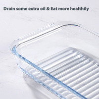 Plat à pâtisserie rectangulaire/carré en verre borosilicate IKOO, écologique, passe au lave-vaisselle, pour four