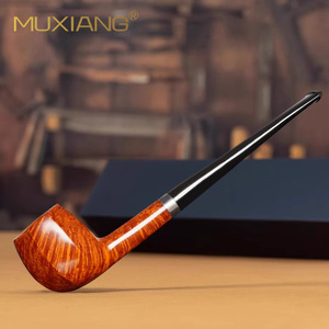 MUXIANG Briar Wood Tobacco Pipe Straight Stem Billiards Style Lightweight Men's Smoking Pipe - Product Image 1