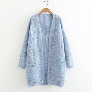 Offre Spéciale Doux Et chaud V-cou Cardigan Tricoté Mi-longue dame Pull - Product Image 1