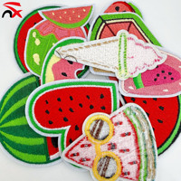 Patch brodé thème pastèque de dessin animé d'été, accessoires vestimentaires brodés en forme de fruit