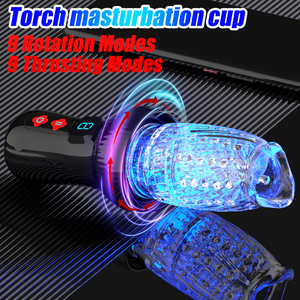 Copa de Masturbación Eléctrica Giratoria Inteligente con Pantalla Digital de Silicona ABS, 9 Frecuencias Telescópicas, 100% Impermeable, Vagina Realista - Product Image 3