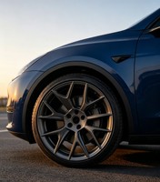Rines Forjados de 1 Pieza 1910 19x10 5x114.3 64.1 Gris Metálico de 7 Radios, Estilo OEM para Tesla Model Y y Model 3