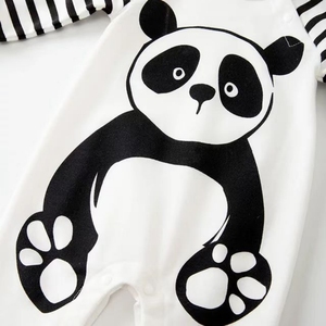 Ensembles de pyjamas pour bébés nouveau-nés, printemps et automne, manches longues, coton, body pour bébé garçon, motif panda - Product Image 3