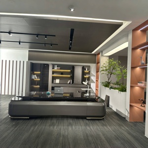 Sang Trọng Hiện Đại Bàn Văn Phòng Nhà Sử Dụng Điều Hành Boss Đồ Nội Thất Màu Đen MDF Với Kích Thước Thường Xuyên Thanh Lịch Thiết Kế Bằng Gỗ - Product Image 4