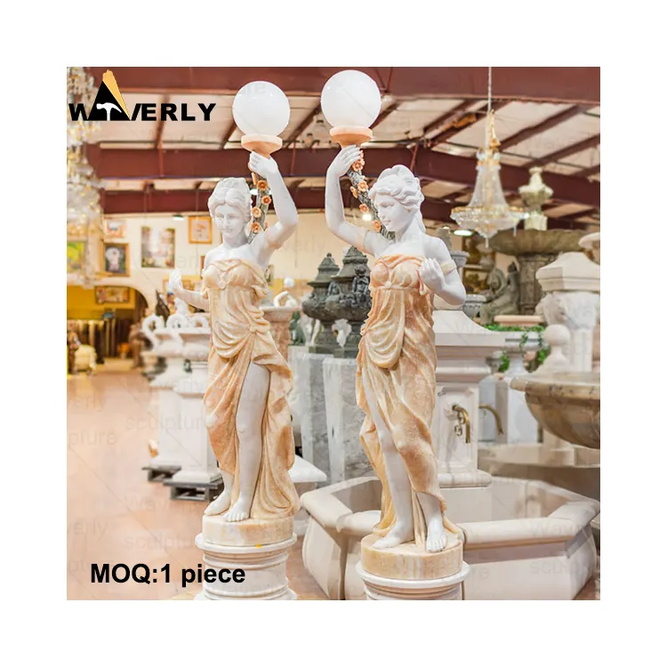 Waverley High-End individuelles Design handgeschnitzte Figur Stein Statue Marmor Licht Luxus-Frauen-Skulptur mit Licht zu verkaufen