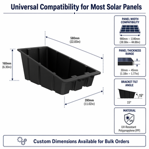 Kunststoff-PP-Tray Ballastiertes Solar-Montagesystem Solarmodul-Ballasthalterung Flachdach-Stützhalterung Großhandelslieferant - Product Image 6