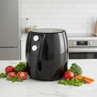 Friteuse électrique multifonction classique sans huile 4,5 L, friteuse à air en plastique antiadhésive avec protection contre la surchauffe et économie d'énergie, commande mécanique