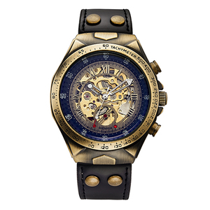 SHENHUA Motorcycle New Design Transparent Genuine Leather Waterproof <strong>Skeleton</strong> <strong>Men</strong> <strong>Automatic</strong> <strong>Watches</strong> Top Brand Luxury Clock - Product Image 5