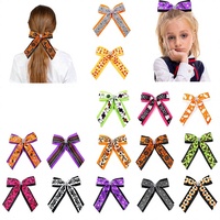 Barrettes à cheveux d'Halloween avec motif araignée, longues nœuds fantaisie citrouille et fantôme pour filles et enfants, accessoires capillaires pour les fêtes d'Halloween