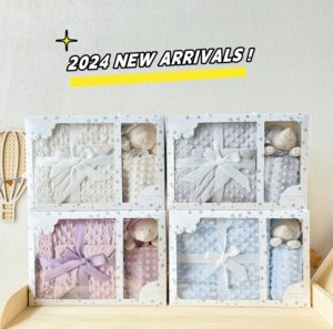 Vente en gros 2024 nouveauté ensemble de literie pour bébé Micro <span class=keywords><strong>Minky</strong></span> polaire à pois couverture pour bébé pour nouveau-nés - Product Image 2