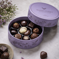 Boîte cadeau en papier kraft écologique de luxe à bords roulés pour chocolat, emballage artisanal personnalisé pour confiseries