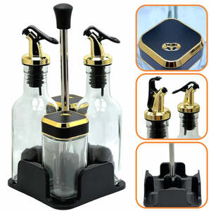 TamACX <b>Oil</b> & Vinegar <b>Dispenser</b> Set with Glass <b>Bottle</b> Seasoning & Pepper Salt <b>Dispensers</b> <b>Oil</b> Spouts Funnel Brush Kit - Product Image 4