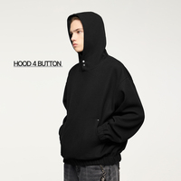 INFLATION Stock Crop 420 GSM polaire Boxy sweat à capuche surdimensionné OEM Streetwear blanc hommes sweat à capuche sweat