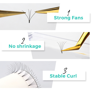 स्पून आईश अल्ट्रा ब्लैक फैन पलक 3 डी 4 डी 5 डी 6 डी 10 डी 12 डी 20 के छोटे स्टेम प्रीमेड वॉल्यूम प्रशंसकों अद्वितीय फ्लैश एक्सटेंशन - Product Image 5